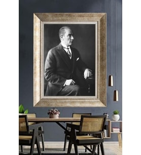 Gümüş Çerçeveli Atatürk Tablo za301