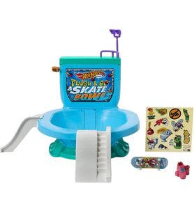 Hot Wheels Paten Klavye Klozet, Paten Seti, Flush & Go Paten Parkı, 1 Özel Tahta, 1 Çift Çıkarılabil (Çok Renkli)