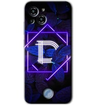 Reeder S23 Pro Max Kılıf HD Desen Baskılı Arka Kapak - Dark Neon Yaprak D Harfi