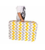 Bebek Yatağı Oyun Parkı Katlanabilir Sünger Yatak 60x120-4 CM (SARI GRİ ZİKZAK)