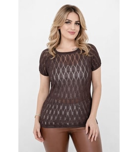 Kadın Triko Kısa Kol Bluz 12943 BGL-ST05309