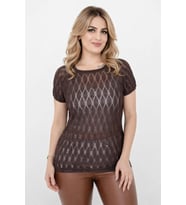 Kadın Triko Kısa Kol Bluz 12943 BGL-ST05309