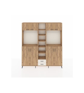 Arges Dolap 14 Raflı 2 Çekmeceli 2 Askılı 220x30x243 Çam-Çam/Aytaşı
