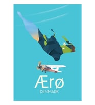 Ærø Danimarka Haritası Seyahat Posteri Tablo Ahşap Poster Dekoratif