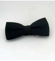 Siyah Çocuk Boy Düz Renk Saten Papyon - CP-01 (Renksiz)