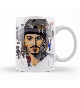 Johnny Depp no Back Kupa Bardak Porselen