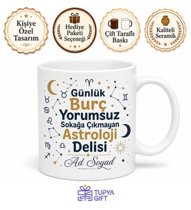 Günlük Burç Yorumsuz Sokağa Çıkmayan Astroloji Delisi Kupa Bardak Hediye