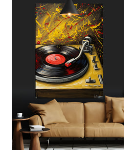Pikap Kayıt Vinil Müzik Dekoratif Kanvas - Mdf Ahşap Tablo