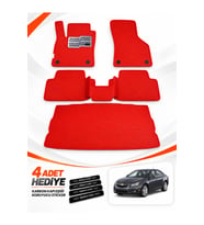 e-biz CHEVROLET CRUZE-SEDAN (2008-2014) Uyumlu EVA Oto Paspas Bagaj Paspası Dahil Kırmızı