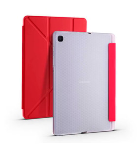 Galaxy Tab S6 Lite P610 Kılıf Tri Folding Smart Kalem Standlı (Kırmızı)