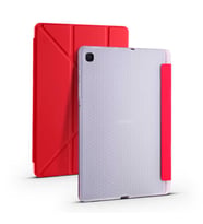 Galaxy Tab S6 Lite P610 Kılıf Tri Folding Smart Kalem Standlı (Kırmızı)