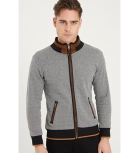 1021 DEWBERRY ERKEK SWEATSHIRT-DİAGONAL SİYAH
