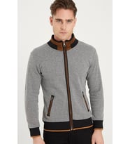 1021 DEWBERRY ERKEK SWEATSHIRT-DİAGONAL SİYAH