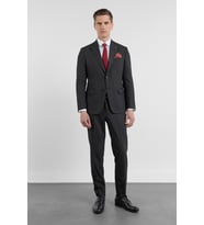 Siyah Kırlangıç Yaka 6 Drop Slim Fit Tam Astar Esnek Takım Elbise 1001260158