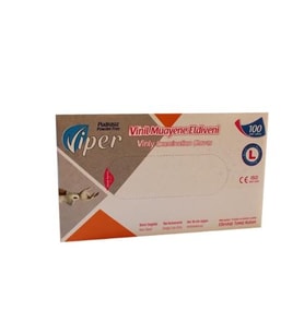 Vinil Şeffaf Muayene Eldiveni Pudrasız ( L ) 100 Adet