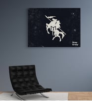 Kişiye Özel Göktürk Savaşçısı  Tasarımlı Yeni İş Hediyesi Ofis Hediyesi  Kanvas Tablo 30x50 cm