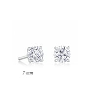 Gümüş Yuvarlak Tek Taş Zirkon Küpe - 7 mm. CSR2181373