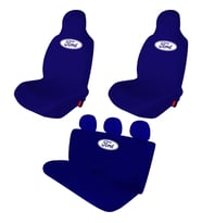 Ford Focus Penye Oto Koltuk Kılıfı - Marka Logo Baskılı - Lacivert (Siyah)