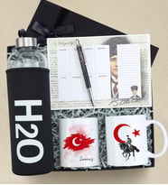 Matara & Kalemlik & Planner &Kupa & Kalem Atatürk Tasarım Premium Hediye Seti