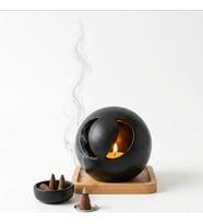 NeWme El Yapımı Seramik Tütsülük & Tealight Mumluk Seti Modern Tasarım Dekoratif Seramik Tütsü ve Mum Hediyeli