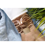 Süet Wrap Kelebek Charm Bileklik
