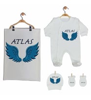 Pia Baby Gl 2204 İsme Özel Battaniyeli Tulum Set