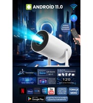 Taşınabilir Android 11 Projektör 2.69 İnç 720p HD Görüntü Kalitesi