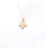 Kişiye Özel 925 Ayar Gümüş Minimalist Artı (+) Sembol Kolye (Gold)