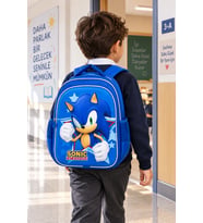Sonic Mavi Kirpi İlkokul Okul Çantası Çocuk Öğrenci Sırt Çantası Günlük Kullanım 38 x 28 x 17