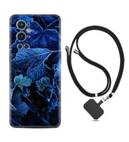 Tecno Spark 9 Pro Kılıf Silikon Boyun Askılı İpli Desenli Silikon Blue Foid 1628