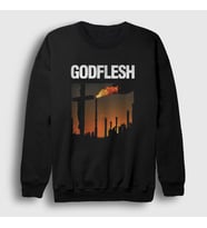 Presmono Unisex Siyah Love And Hate Godflesh Sweatshirt 436843tt
