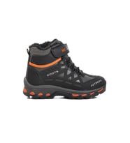 Siyah-Turuncu  Unisex Cırtlı Kürklü Çocuk Bot 1831 F (Çok Renkli)