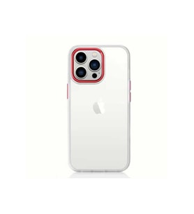 Apple iPhone 13 Uyumlu Kılıf Zore Krom Kapak (Kırmızı)