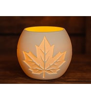 3D Baskı Akçaağaç Yaprağı Kabartmalı Tealight Mumluk Dekoratif Sonbahar Feneri Şamdan Masa Süsü