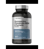 Horbäach Glucosamine Chondroitin MSM  3600mg  360 Coated Caplets  Advanced Formula with Turmeric  Non-GMO, Gluten Free.3750 (Renksiz)