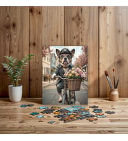 Çiçeklerle Bezenmiş Bisiklet Yolda, Köpekle Eğlenceli Puzzle Keyfi! (240) PARÇA