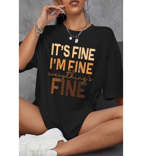 Unisex Fine Baskılı T-shirt (Siyah)