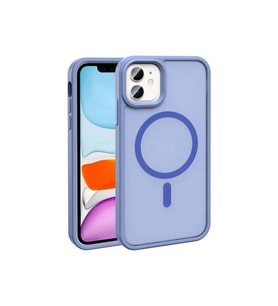 Apple iPhone 11 Uyumlu Kılıf M-safe Şarj Özellikli Mat Arka Yüzey Zore Sio Kapak (Lila)