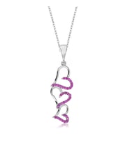Aya Diamond Gümüş Pembe Zirkon Taşlı Kalp Bileklik