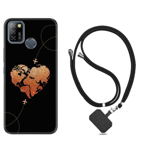 INFINIX Smart 4 5 6 Zero 8 S5 Pro Kılıf Boyun Askılı Silikon Plane Heart 1721