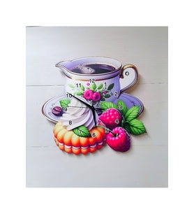 bilge Tasarım mutfak Duvar Saati 30 x 30CM (Çok Renkli)