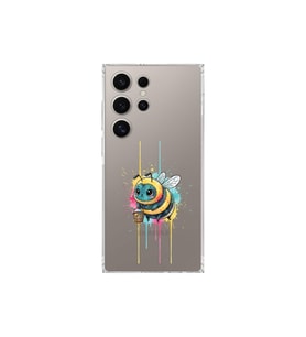Samsung Galaxy S25 Ultra ile uyumlu Splash arı tasarımlı şeffaf silikon kılıf