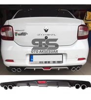 Renault Symbol Difüzör Arka Tampon Eki 4 Egzoz Çıkışlı Siyah