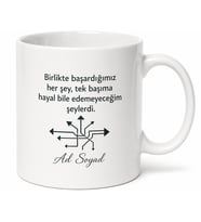 Takım Arkadaşı İçin Mesajlı Hediyelik Baskılı Kupa Bardak İş Arkadaşı Hediyesi
