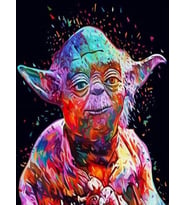 Starwars Yoda Sayılarla Boyama Seti  40x 50 cm (Tuvale Gerili)
