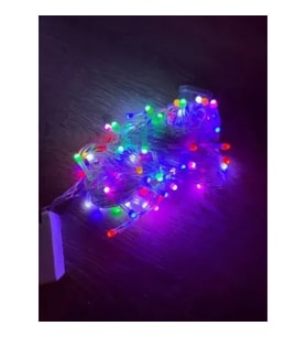 10m 100 Led Damla Uçlu RGB Işık Şeffaf Kablo