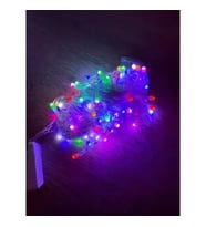 10m 100 Led Damla Uçlu RGB Işık Şeffaf Kablo