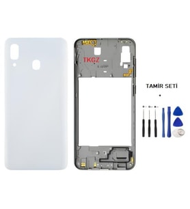 Samsung Galaxy A40 - SM-A405F FULL Kasa Arka Kapak Takım BEYAZ - TAMİR SETİ