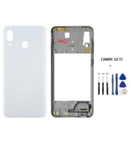 Samsung Galaxy A40 - SM-A405F FULL Kasa Arka Kapak Takım BEYAZ - TAMİR SETİ