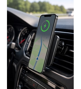 Mey İthalat® Araç İçi Manyetik Telefon Tutucu ve 15W Kablosuz Hızlı Şarj Cihazı